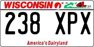 WI license plate 238XPX