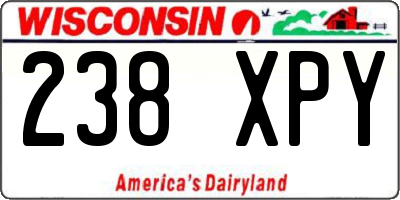 WI license plate 238XPY