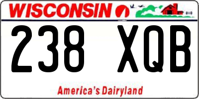 WI license plate 238XQB