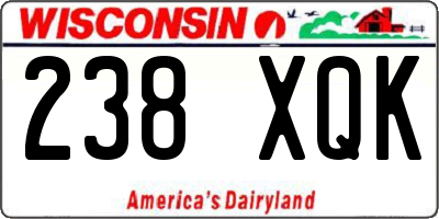 WI license plate 238XQK