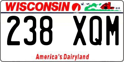 WI license plate 238XQM