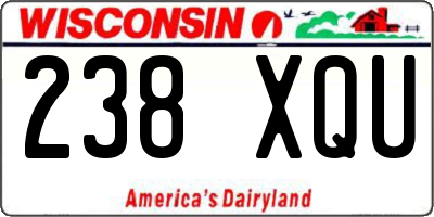 WI license plate 238XQU
