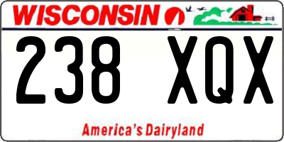WI license plate 238XQX
