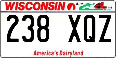 WI license plate 238XQZ