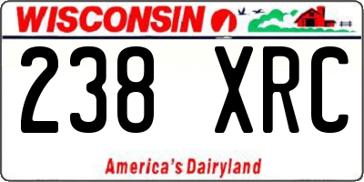 WI license plate 238XRC