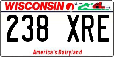 WI license plate 238XRE