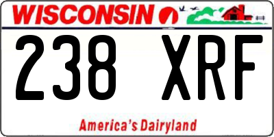 WI license plate 238XRF