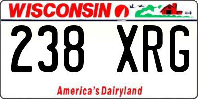 WI license plate 238XRG