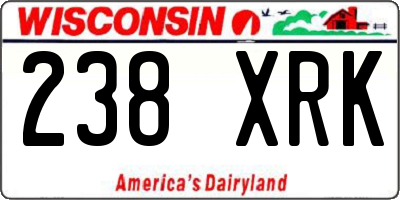 WI license plate 238XRK