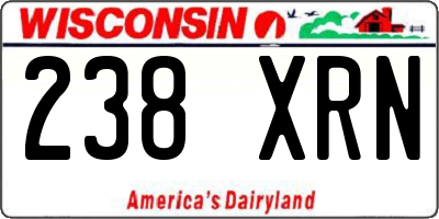 WI license plate 238XRN
