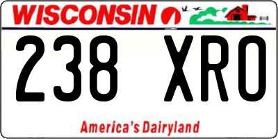 WI license plate 238XRO