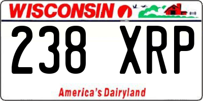 WI license plate 238XRP