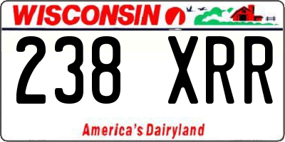 WI license plate 238XRR