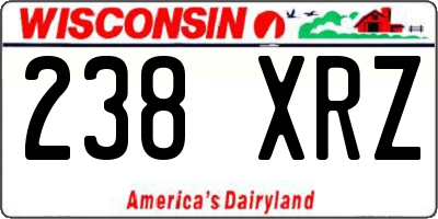 WI license plate 238XRZ