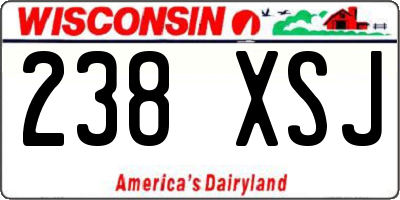 WI license plate 238XSJ