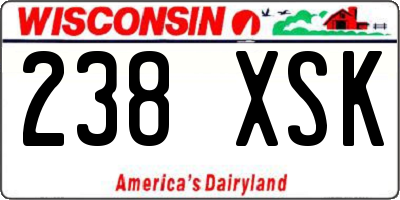 WI license plate 238XSK