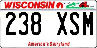 WI license plate 238XSM