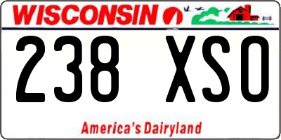 WI license plate 238XSO