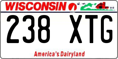 WI license plate 238XTG