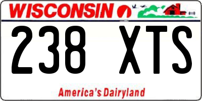 WI license plate 238XTS
