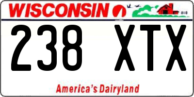 WI license plate 238XTX