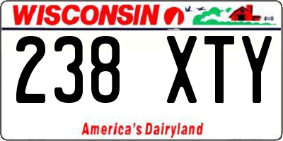 WI license plate 238XTY