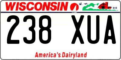 WI license plate 238XUA