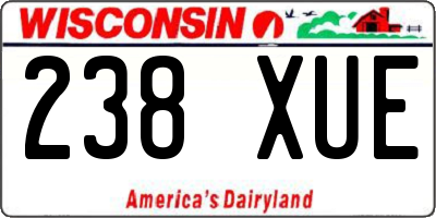 WI license plate 238XUE