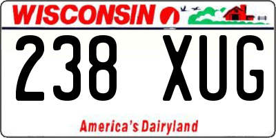 WI license plate 238XUG