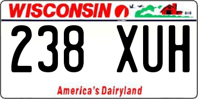 WI license plate 238XUH