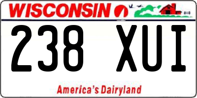 WI license plate 238XUI