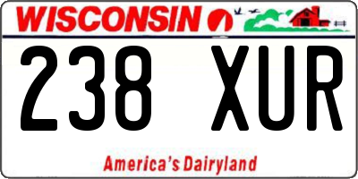 WI license plate 238XUR