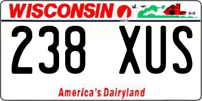 WI license plate 238XUS