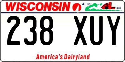WI license plate 238XUY