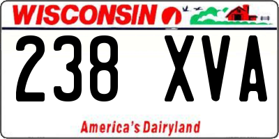 WI license plate 238XVA