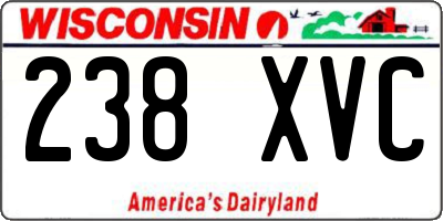 WI license plate 238XVC
