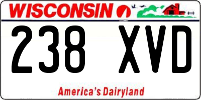 WI license plate 238XVD