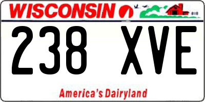 WI license plate 238XVE