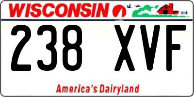 WI license plate 238XVF