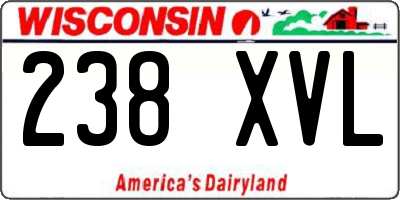 WI license plate 238XVL
