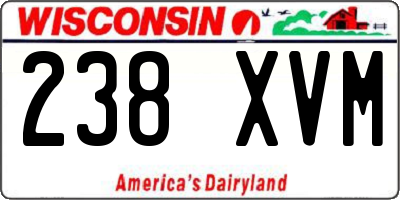 WI license plate 238XVM