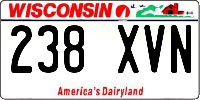 WI license plate 238XVN