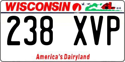 WI license plate 238XVP
