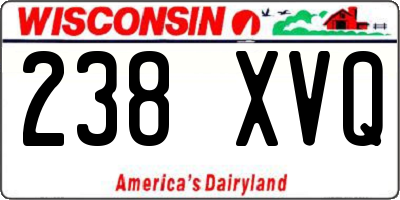 WI license plate 238XVQ