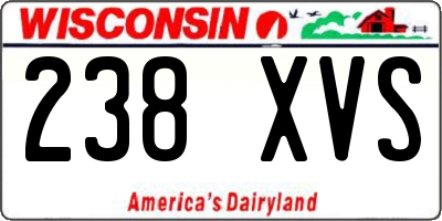 WI license plate 238XVS