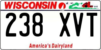 WI license plate 238XVT