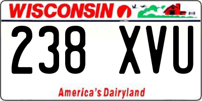 WI license plate 238XVU