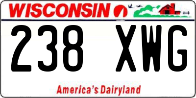 WI license plate 238XWG