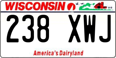 WI license plate 238XWJ