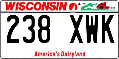 WI license plate 238XWK